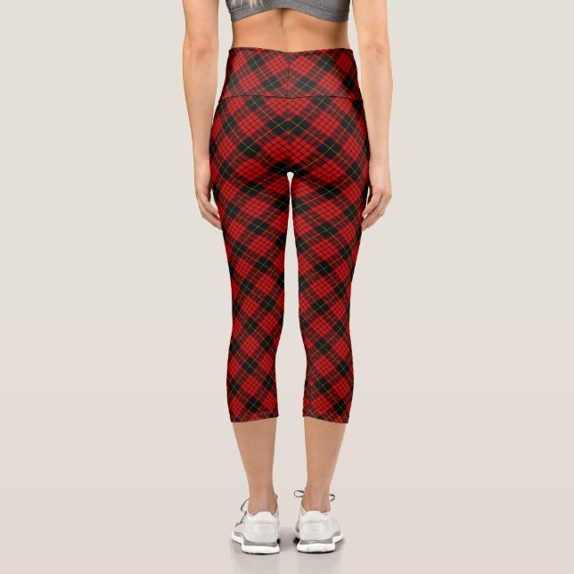 MacQueen Tartan Red and Black Kariert Capri Leggings (Rückseite)