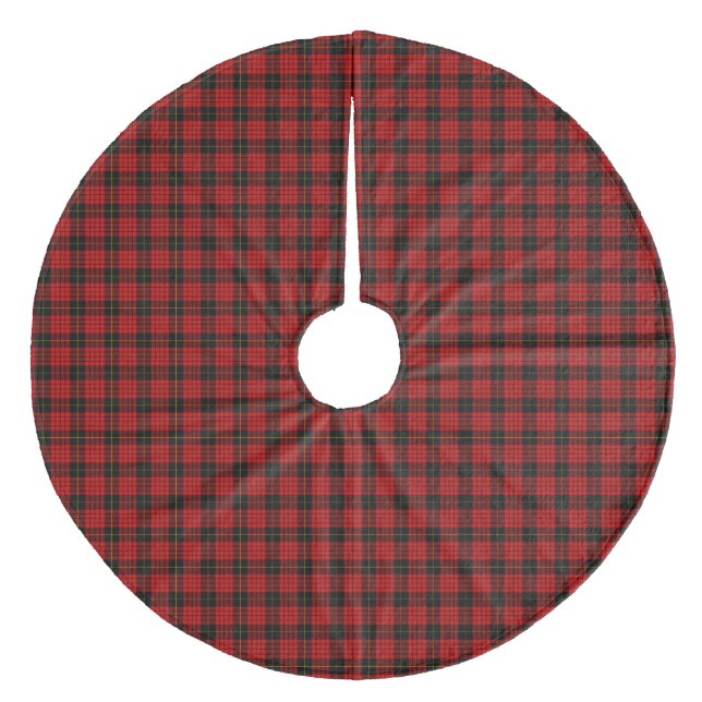 MacQueen Tartan Red and Black Kariert Fleece Weihnachtsbaumdecke (Vorderseite)