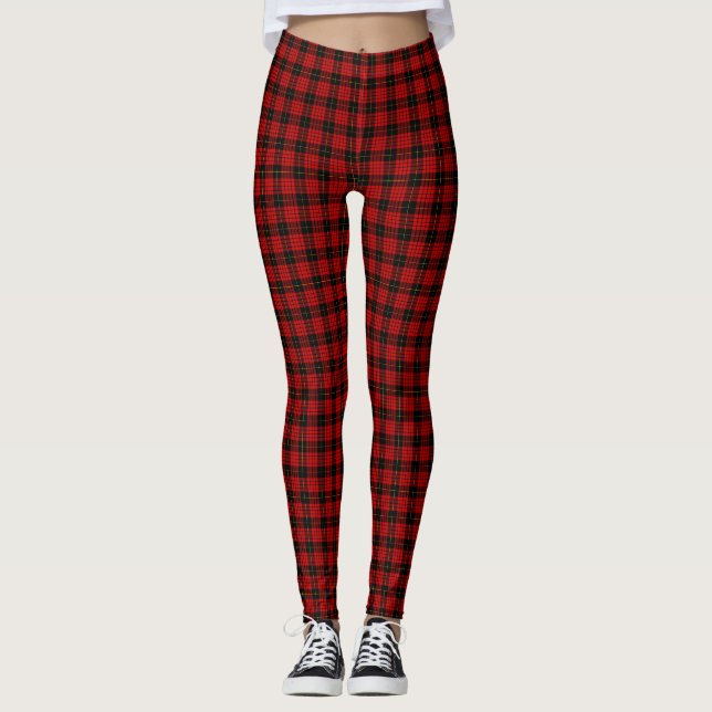 MacQueen Tartan Red and Black Kariert Leggings (Vorderseite)