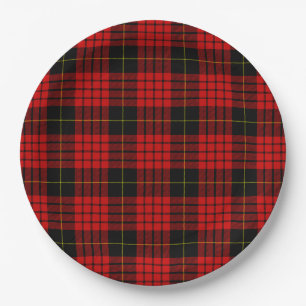 MacQueen Tartan Red and Black Kariert Pappteller