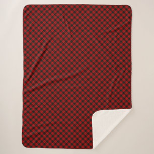 MacQueen Tartan Red and Black Kariert Sherpadecke