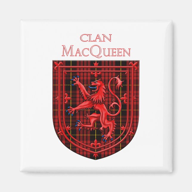 MacQueen Tartan Scottish Kariert Lion Rampant Magnet (Vorne)