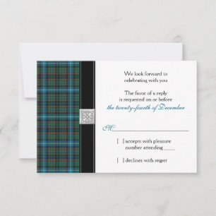 MacRae Alte Jagdkarte Tartan Wedding RSVP Karte