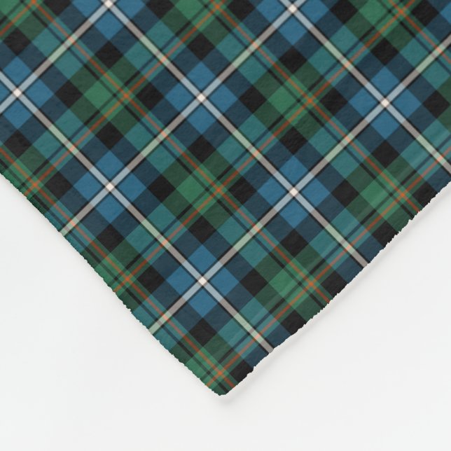 MacRae Clan Green und Blue Hunting Tartan Fleecedecke (Ecke)