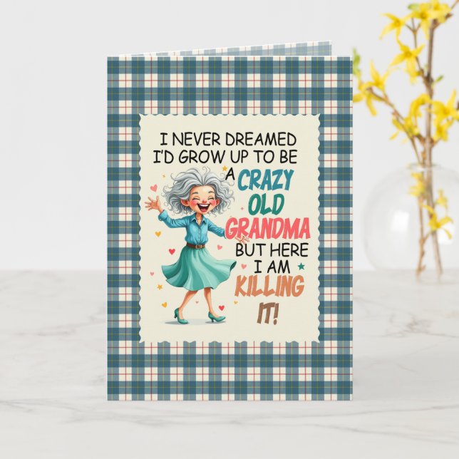 MacRae Conchra Tartan Grandma Humorous  Birthday Karte (Gelbe Blume)