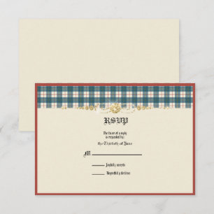 MacRae Conchra Tartan Wedding RSVP Karte