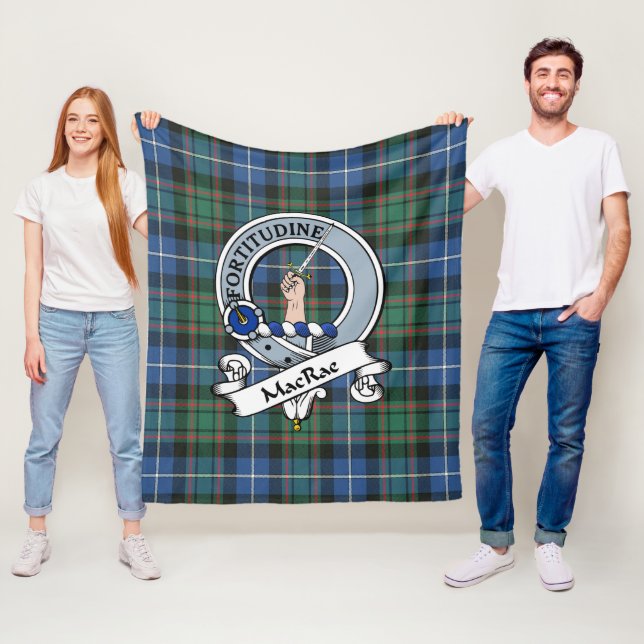 MacRae Jagd Ancient Clan Abzeichen Tartan Kariert Fleecedecke (Beispiel)