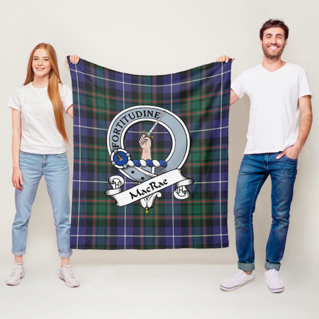 MacRae Jagd Modernes Clan Abzeichen Tartan Kariert Fleecedecke (Beispiel)
