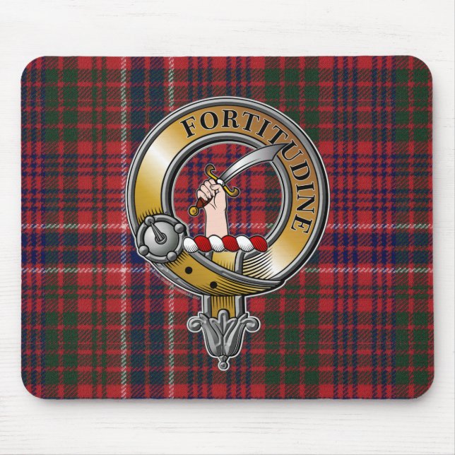 MacRae Tartan & Abzeichen Mousepad (Vorne)
