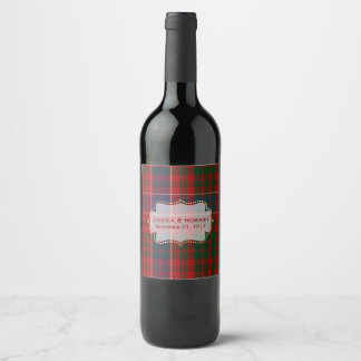 MacRae Tartan Kariertes Hochzeitwein Weinetikett