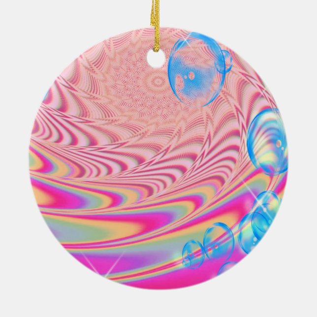 MACRAME'- Abstraktes Bild des Fraktals Kunst - Keramik Ornament (Hinten)