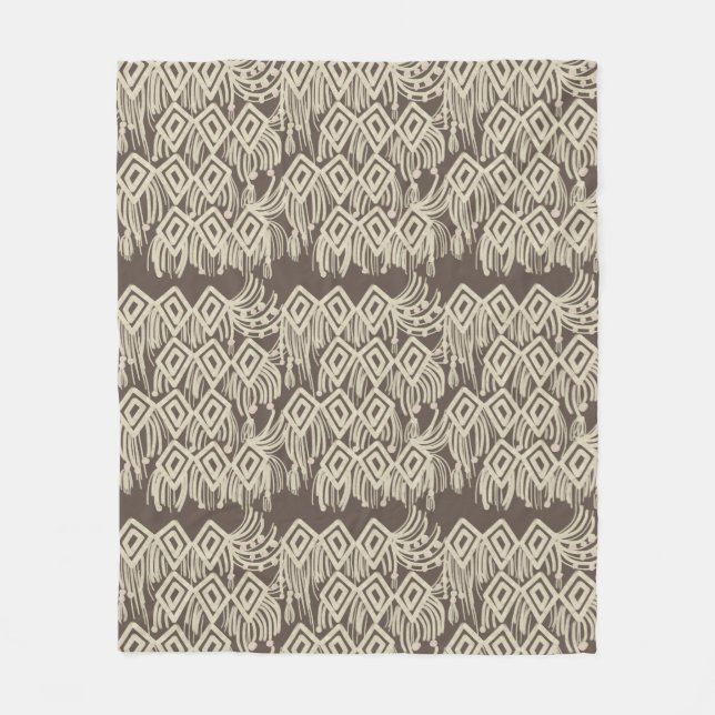 Macrame Bohemisch Knittern Zeichnend Muster Fleecedecke (Vorderseite)