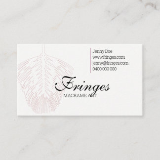 Macrame Business Card mit Macrame Feather Visitenkarte