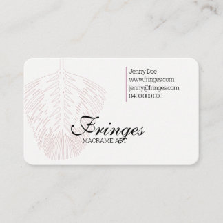 Macrame Business Card mit Macrame Feather Visitenkarte