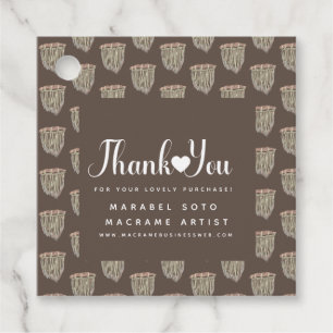 Macrame Handmade Business Vielen Dank für Ihre Ane Geschenkanhänger