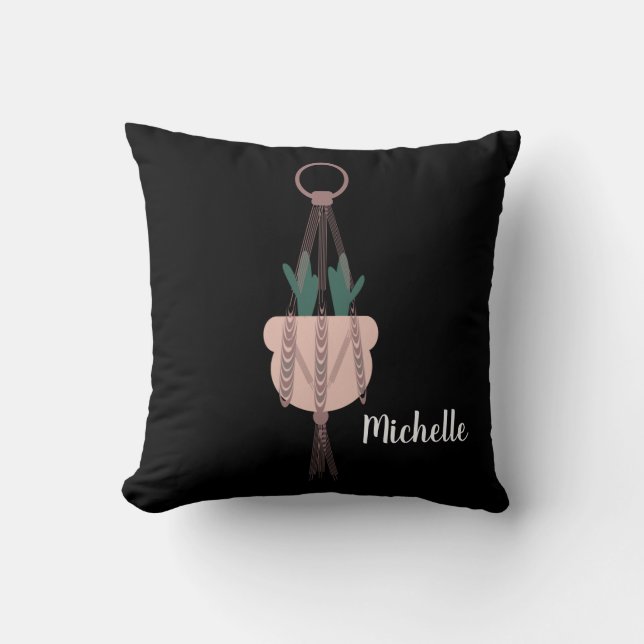 Macrame Pflanze Hanger Planter Pots Trailing Cactu Kissen (Vorderseite)