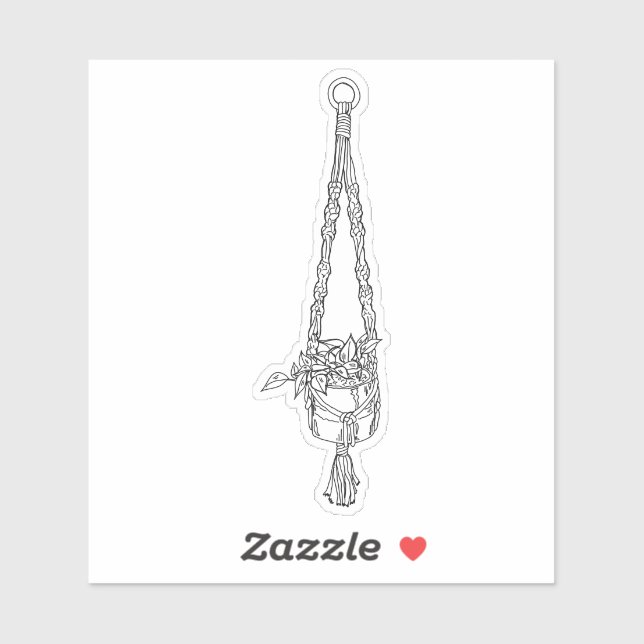 Macrame Pothos Sticker (Blatt)