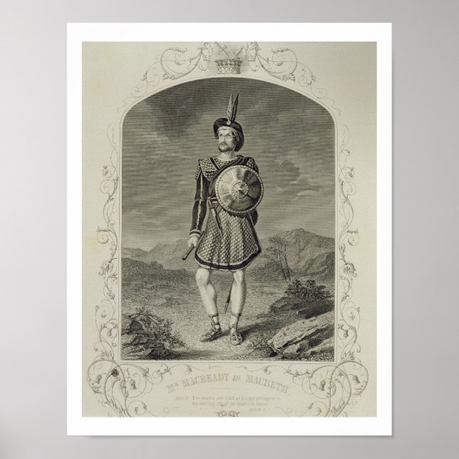 Macready as Macbeth, Act I Scene 3, in the play Poster (Vorne)
