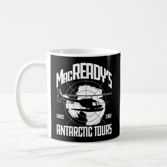Macready's Outpost 31 Forschung Antarktis Tours Kaffeetasse (Links)