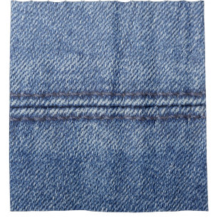 Macro Blue Denim, Nah-up Textur. Duschvorhang
