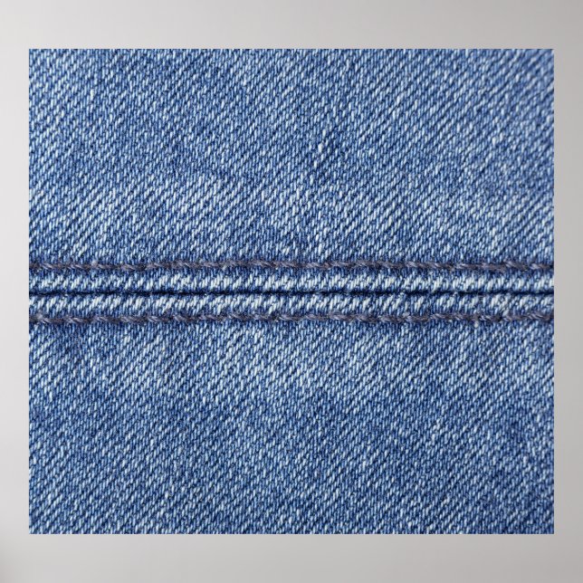 Macro Blue Denim, Nah-up Textur. Poster (Vorne)