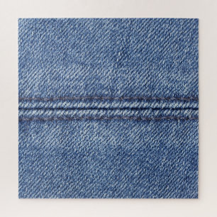Macro Blue Denim, Nah-up Textur. Puzzle
