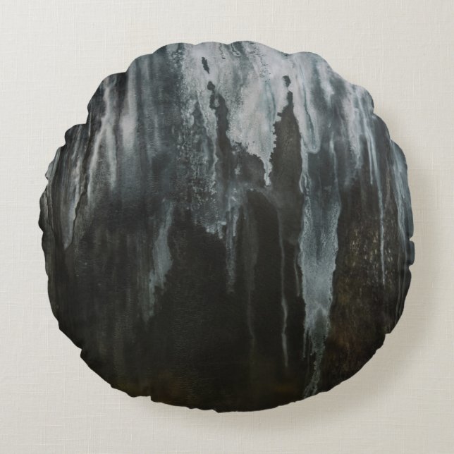 Macro photography of ice formation rundes kissen (Vorderseite)