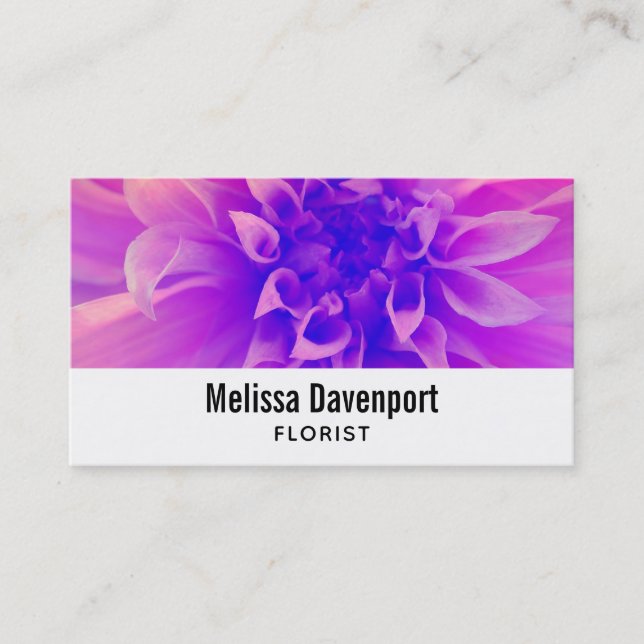 Macro Pink Blume Business Card Visitenkarte (Vorderseite)