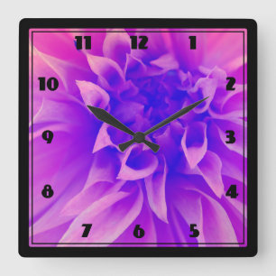 Macro Pink Flower Quadratische Wanduhr
