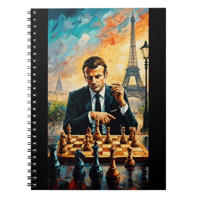 Macron Chess in Paris Notizblock (Vorderseite)