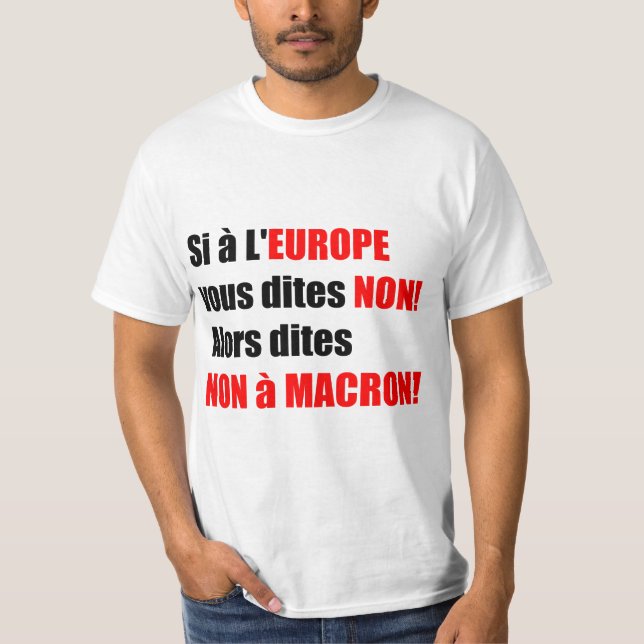 Macron = Europa = Mondialisierung - Weiße Männer T T-Shirt (Vorderseite)
