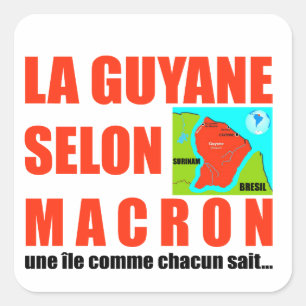 Macron sagt, Französisch ist eine Insel Quadratischer Aufkleber