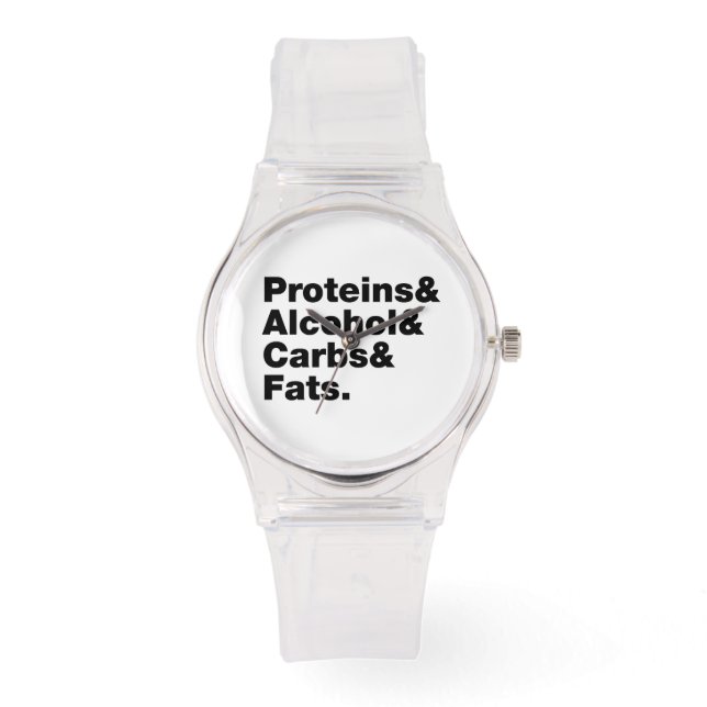Macronutrients. Proteine & Alkohol & Fette. Armbanduhr (Vorderseite)