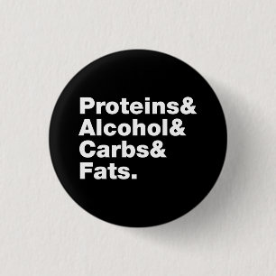 Macronutrients. Proteine & Alkohol & Fette. Button