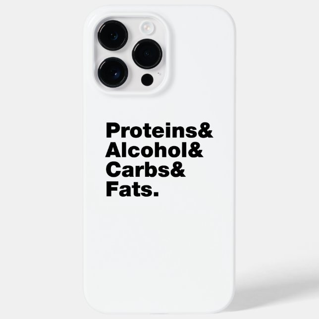 Macronutrients. Proteine & Alkohol & Fette. Case-Mate iPhone Hülle (Rückseite)