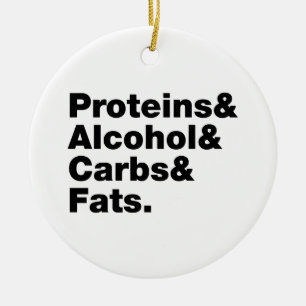 Macronutrients. Proteine & Alkohol & Fette. Keramik Ornament