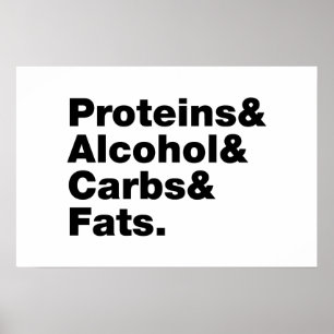 Macronutrients. Proteine & Alkohol & Fette. Poster