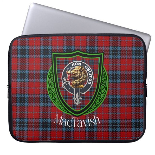 MacTavish Scottish Clan Tartan and Crest  Laptopschutzhülle (Vorderseite)
