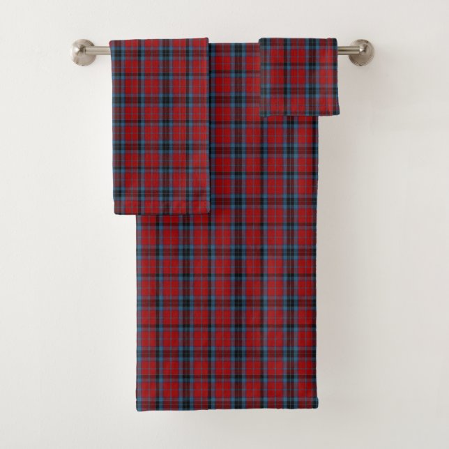 MacTavish Tartan Red and Blue Kariert Badhandtuch Set (Insitu)