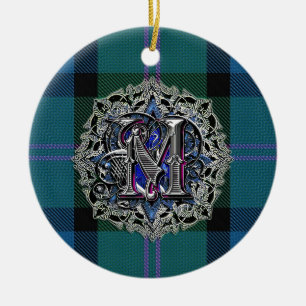 MacThomas Clan-karierte Monogrammverzierung Keramikornament