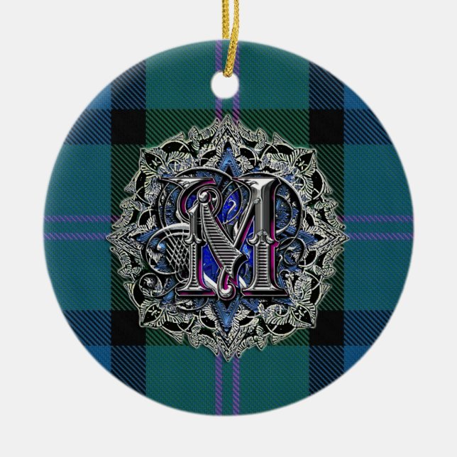 MacThomas Clan-karierte Monogrammverzierung Keramikornament (Vorne)