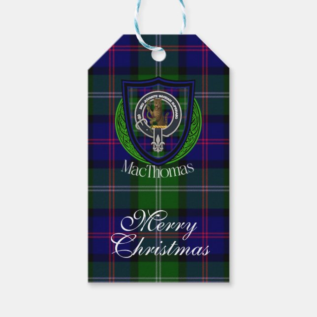 MacThomas Scottish Clan Tartan & Crest Geschenkanhänger (Vorderseite)