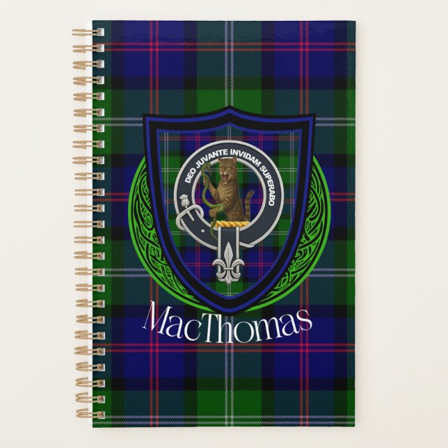 MacThomas Scottish Clan Tartan & Crest Planer (Vorderseite)