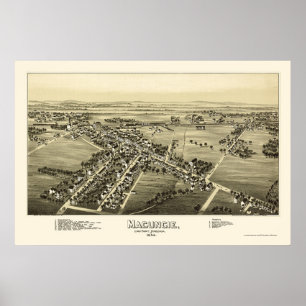 Macungie, PA Panorama Karte - 1893 Poster