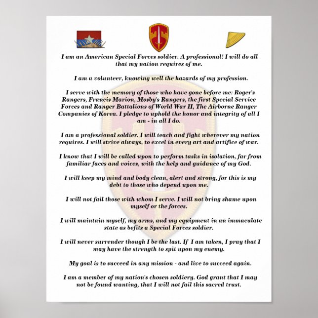 MACV SOG Vietnam Kriegsveteranen Poster (Vorne)