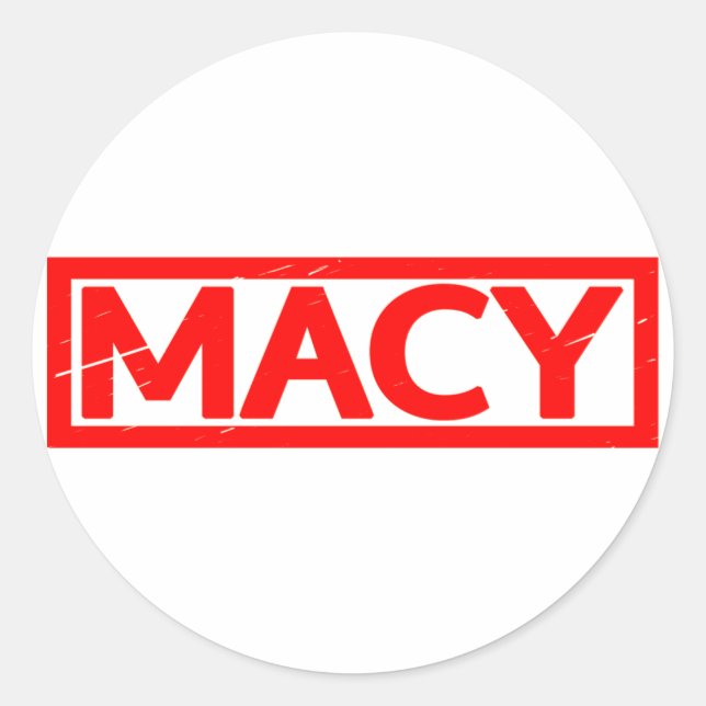 Macy-Briefmarke Runder Aufkleber (Vorderseite)