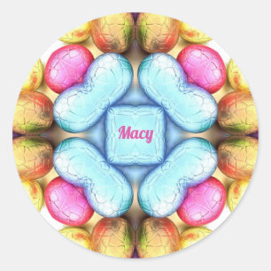 MACY EASTER ~ WOW! Hübsche Eier zu Ostern Runder Aufkleber