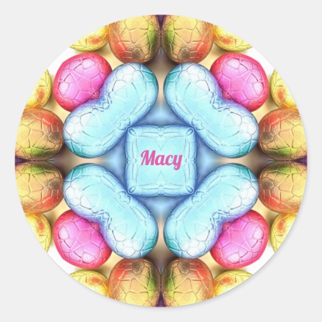 MACY EASTER ~ WOW! Hübsche Eier zu Ostern Runder Aufkleber (Vorderseite)