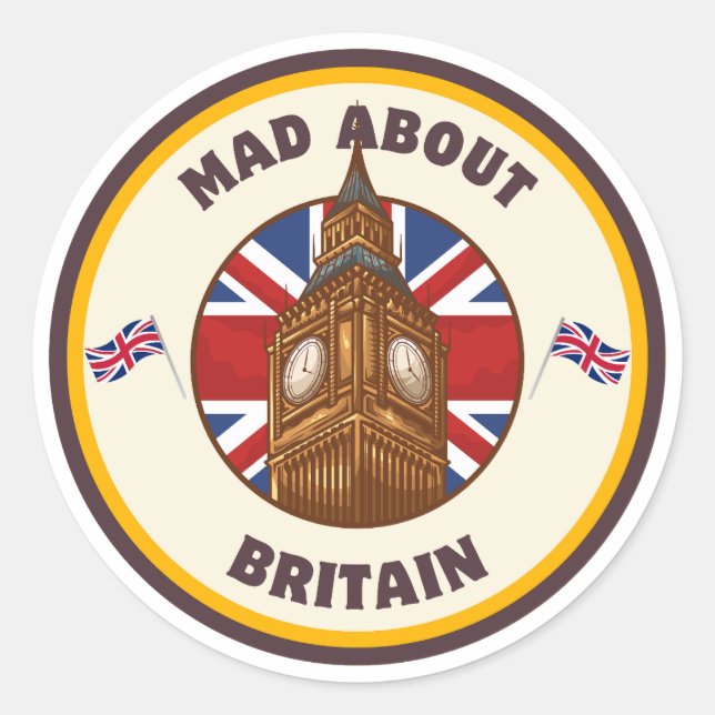Mad About Britain Big Ben Sticker (Vorderseite)
