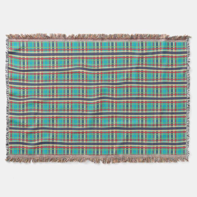 Mad About Kariert ~ Camp Blanket Türkis Decke (Vorderseite)